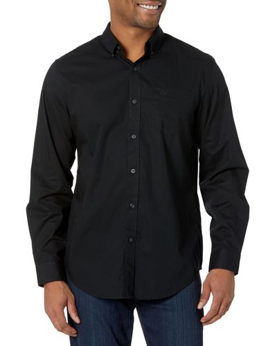 Dockers Classic Fit Long Sleeve Signature Iron Free Shirt With Stain Defender - Black
