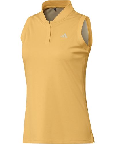 adidas Standard Ultimate365 Tour Heat.rdy Sleeveless Polo Shirt - Yellow