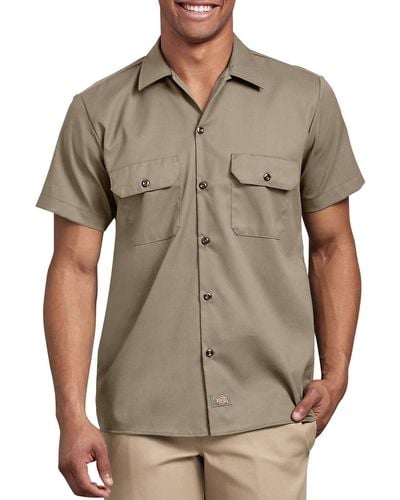 Dickies Slim Fit Kurzarm Arbeitshemd Hemd mit Button-Down-Kragen - Mehrfarbig