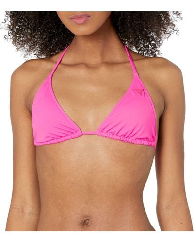 Guess Standard Removable Padded Triangle Swim Top - Pink