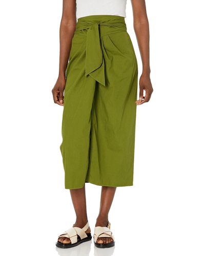 Velvet By Graham & Spencer Leena Cotton Shirting Skirt - Green