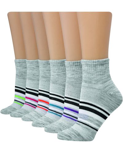 Hanes Womens 6-pair Lightweight Breathable Ventilation Ankle Fashion Liner Socks - Blue