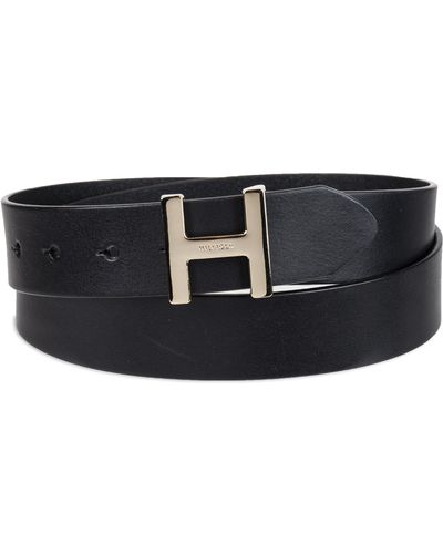 Tommy Hilfiger H Plaque Buckle Belt - Black