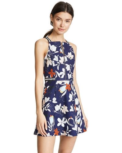 Parker Ronen Sleeveless Fit To Flare Dress - Blue