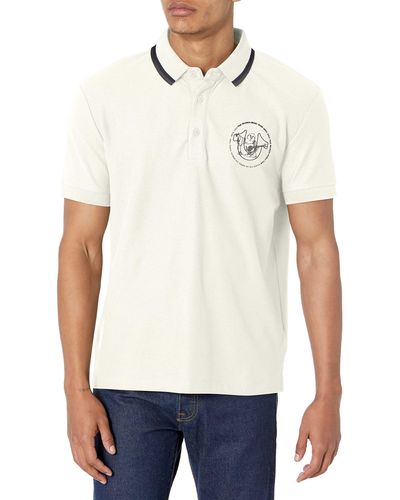 True Religion Relaxed Ss Tipped Polo - White