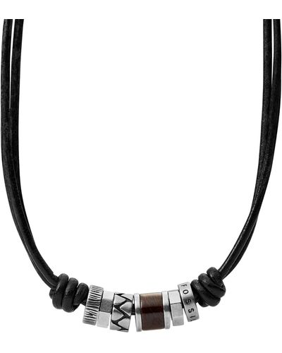 Fossil Leather Leather Or Beaded Necklace - Multicolor