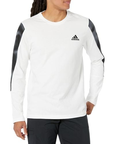 adidas Essentials Camouflage Printed Long-sleeve Tee - White