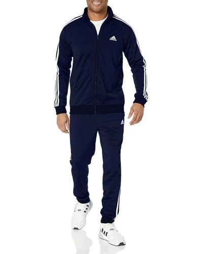 adidas Tall Size Basic 3-stripes Tricot Track Suit - Blue