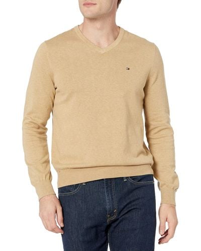 Tommy Hilfiger Mens Essential Long Sleeve Cotton V-neck Pullover Sweater - Multicolor