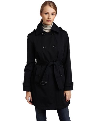 MICHAEL Michael Kors Double-breasted Trench With Hood - Black
