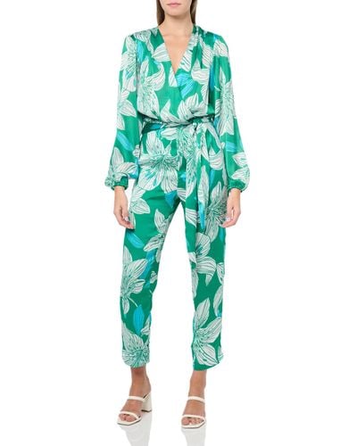 Ramy Brook Valery Lily Printed Long Sleeve Jumpsuit - Green
