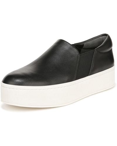 Vince S Warren Platform Slip On Fashion Sneakers Black Leather 7.5 M