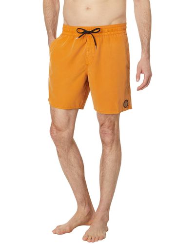Volcom Standard 17-inch Elastic Waist Surf Swim Trunks - Orange