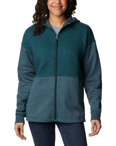 Columbia Hart Mountain Quilted Hooded Full Zip - Blue