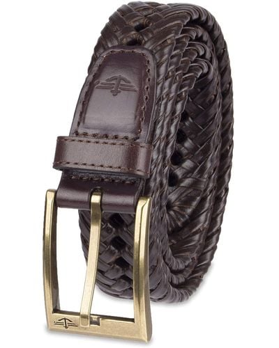 Dockers Leather Braided Casual And Dress Belt,brown,32