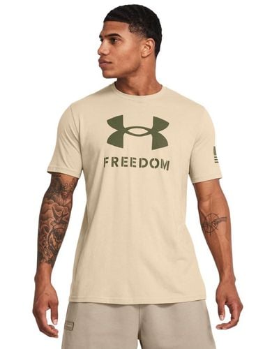 Under Armour Freedom Graphic Short Sleeve T-shirt - Natural