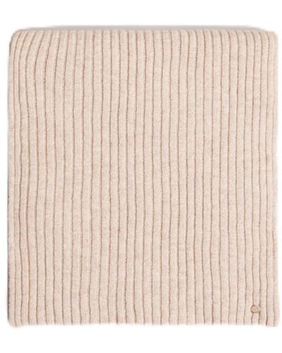 Ted Baker Berryys Wool And Cashmere Ribbed Scarf - White
