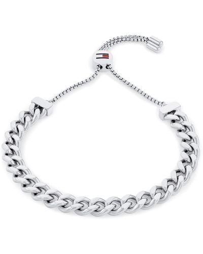 Tommy Hilfiger Jewelry Stainless Steel Chain Bracelet,color: Silver - White