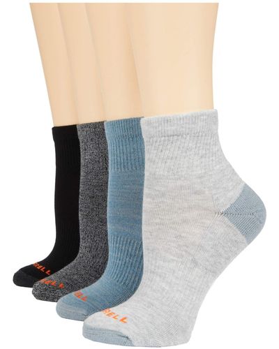 Merrell And Midweight Cushion Quarter Ankle Socks 4 Pair Pack - Blue