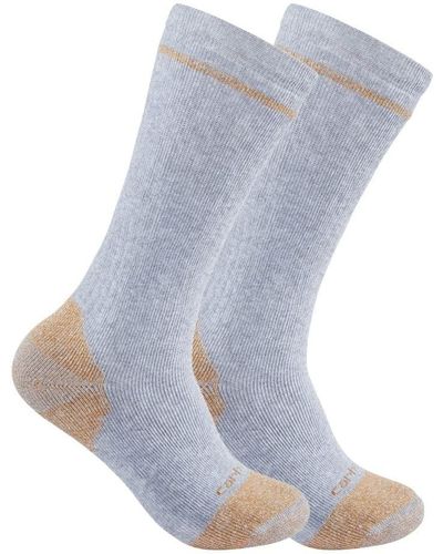Carhartt Midweight Cotton Blend Steel Toe Sock 2 Pack - Blue