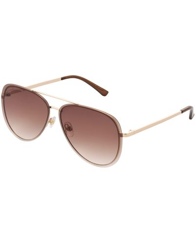 French Connection Darcy Aviator Sunglasses - Brown