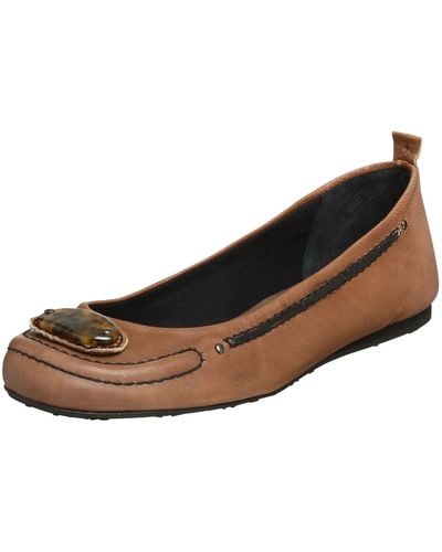French Sole Trick Ballet Flat,taupe,10 M - Brown