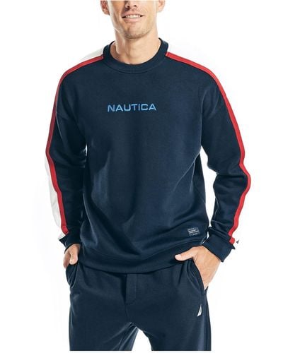 Nautica Sustainably Crafted Colorblock Sweatshirt - Blue
