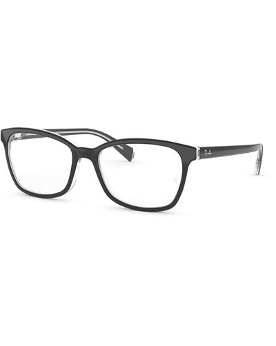 Ray-Ban Rx5362 Square Eyeglass Frames, Black On Transparent/demo Lens, 54 Mm