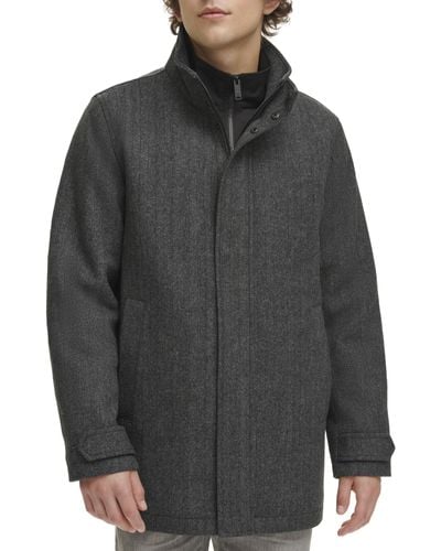 Dockers Wool Melton Two Pocket Full Length Duffle Coat - Gray