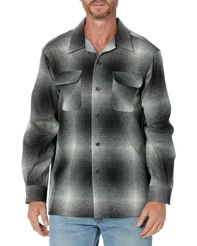 Pendleton Long Sleeve Classic Fit Wool Board Shirt - Gray