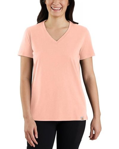 Carhartt Plus Size Relaxed Fit Lightweight Short-sleeve V-neck T-shirt - Pink