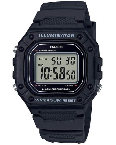 G-Shock W-218h-1avcf Classic Digital Display Quartz Black Watch - Blue
