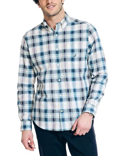 Nautica Sustainably Crafted Plaid Shirt - Blue
