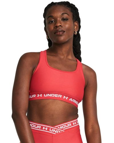 Under Armour S Crossback Mid Impact Sports Bra, - Red