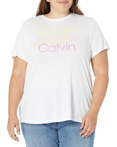 Calvin Klein Size Performance Plus Active T-shirt - White