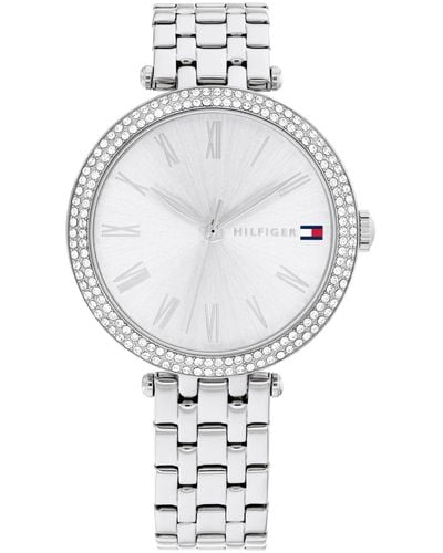 Tommy Hilfiger Classic 3h Quartz Watch - Stainless Steel Wristbrand - Water Resistant Up To 3 Atm/30 Meters - Premium Fashion Timepiece With - White