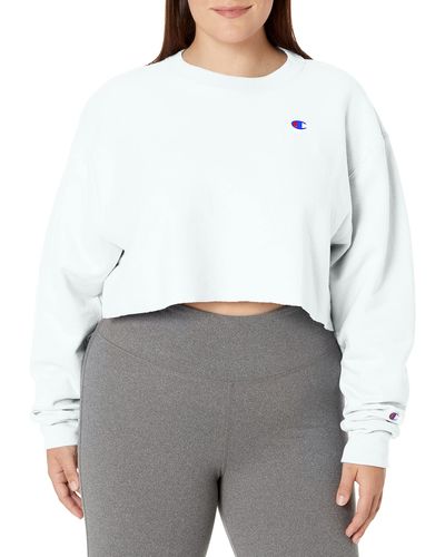 Champion Womens Cropped Reverse Weave Crew - Natural
