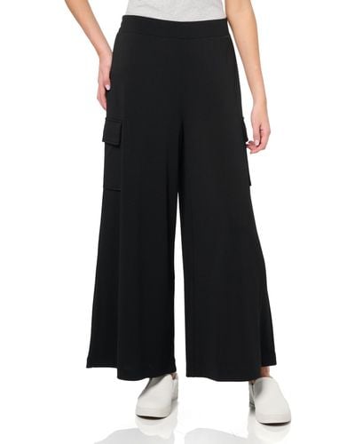 Adrianna Papell Knit Pull On Utility Pant With Cargo Pockets - Black