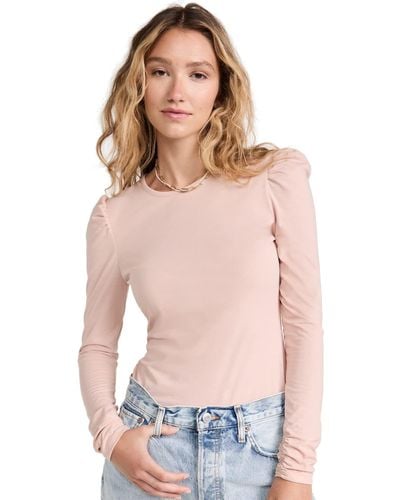 Rebecca Taylor Ruched Long Sleeve Top - Pink