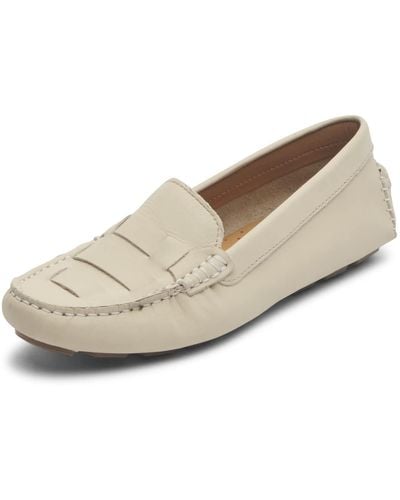Rockport S Bayview Woven Loafer Shoes - White