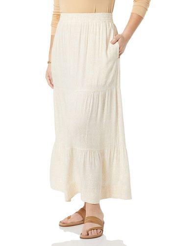 Amazon Essentials Pull-on Woven Tiered Maxi Skirt - Natural