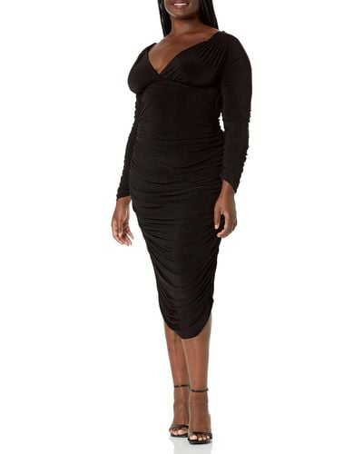 Norma Kamali Long Sleeve Tara Dress - Black