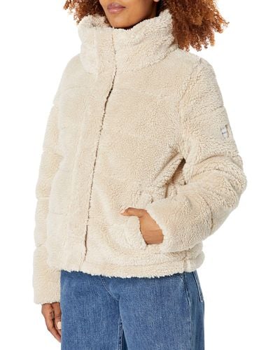 Calvin Klein Faux Sherpa Coat - Natural