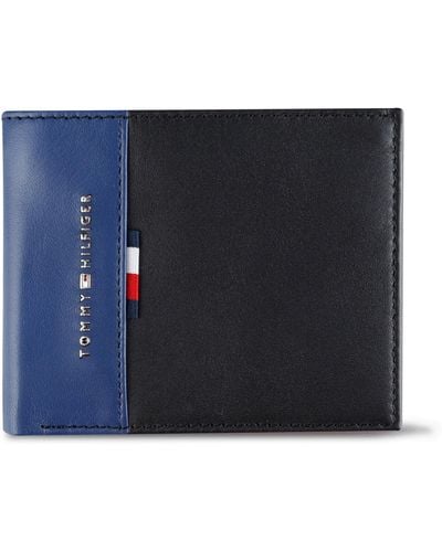 Tommy Hilfiger Two Tone Classic Bifold Wallet-multiple Card Slots - Blue
