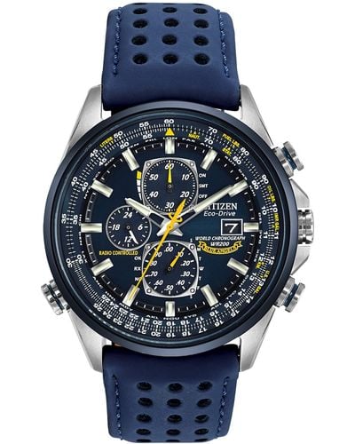 Citizen Eco-drive Blue Angels World Chronograph Atomic Timekeeping Watch With Day/date