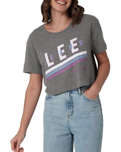 Lee Jeans Legendary Jeans Crop Graphic T-shirt - Gray