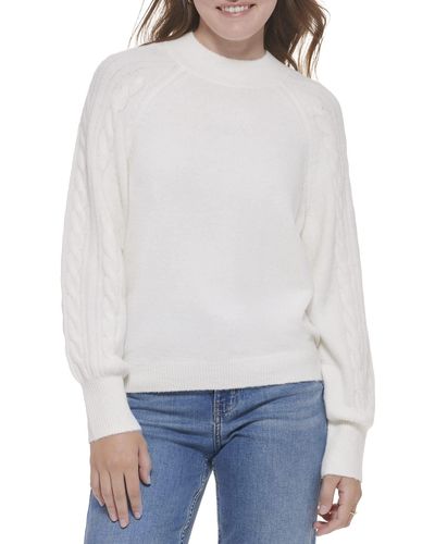 Calvin Klein Sleeveless Crew Neck Evening Sweater - White
