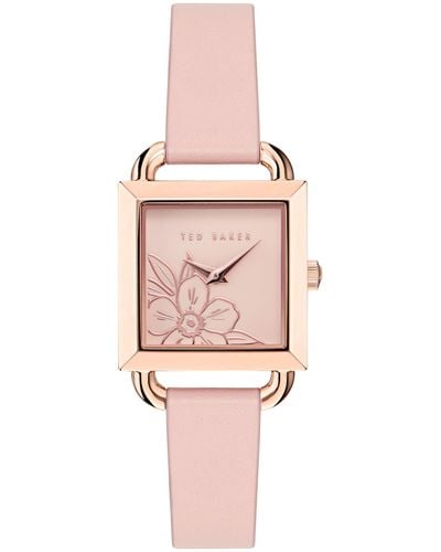 Ted Baker Taliah Ladies Pink Leather Strap Watch