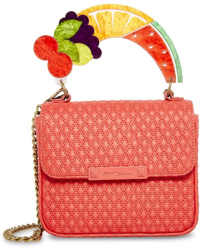 Betsey Johnson Fruity Handle Flap Bag - Red