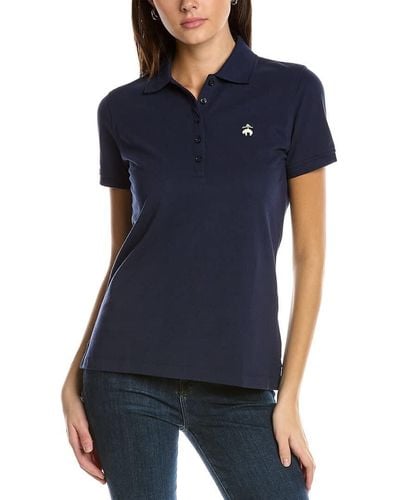 Brooks Brothers Regular Fit Short Sleeve Cotton Pique Stretch Logo Polo Shirt - Blue